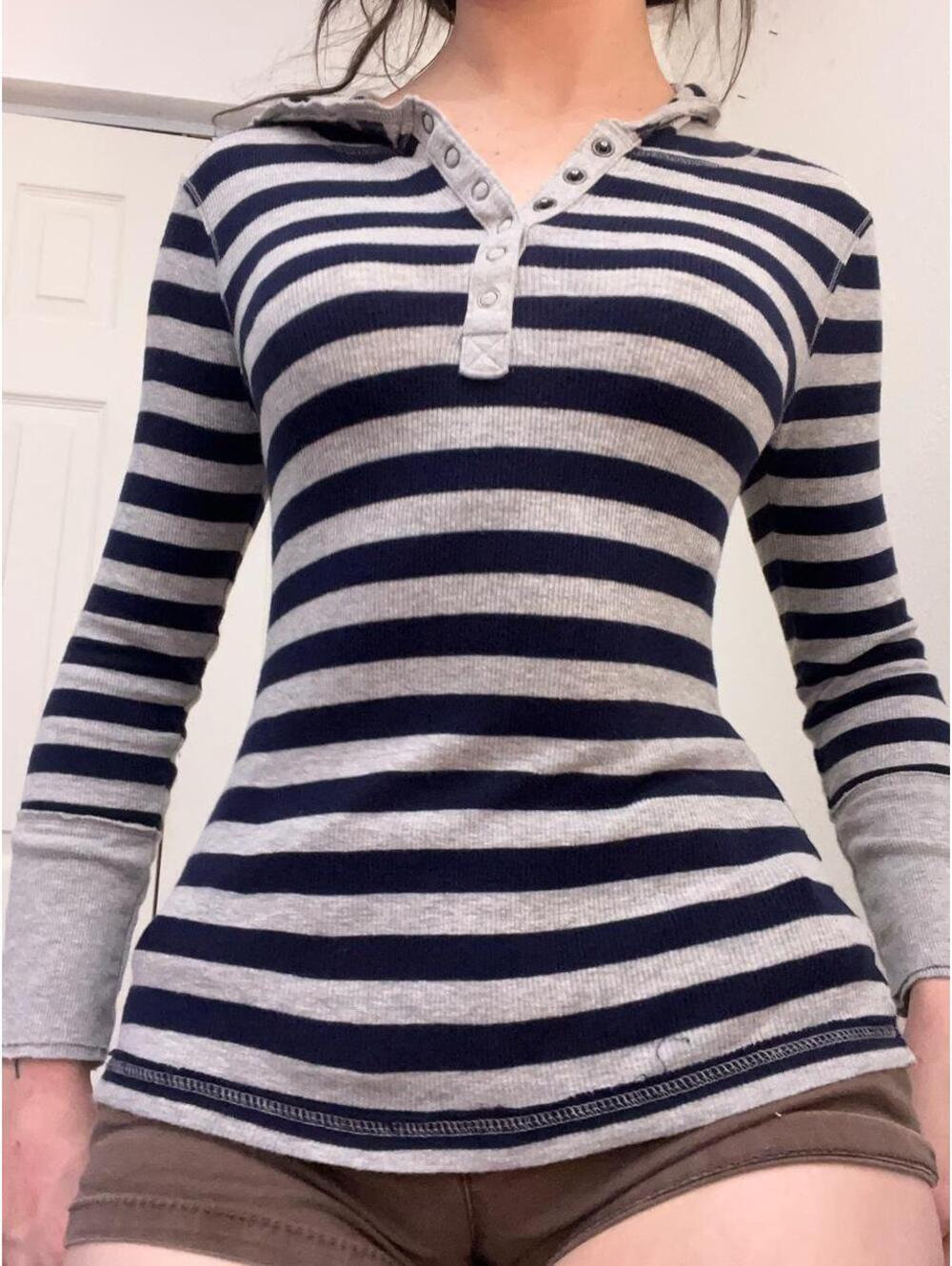 fitted striped henley